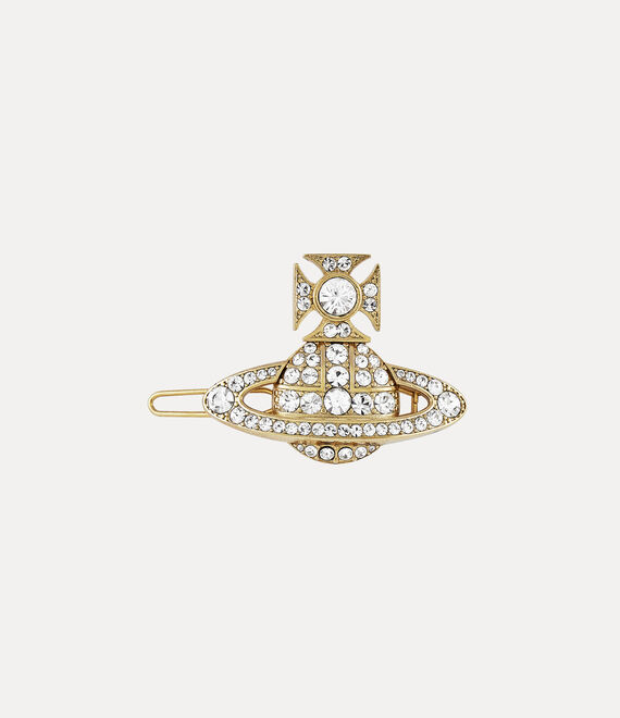 Vivienne Westwood Corrine Hair Clip in GOLD/CRYSTAL Crystal